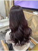 コテ巻き×ピンクブラウン