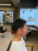 タメ(tame-)&nbsp;サーフカール/フェザーパーマ/ブルーブラック【都賀/メンズ】