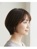 ショートボブ×明るい白髪染めミネラルカラー