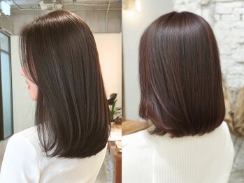 アルーチェ(Arluce)の写真/「ストレート＝ダメージ」を払拭!トリートメントを配合した薬剤で柔らかさ、ツヤ感を出し自然な仕上がりに!