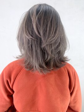 アルバム 銀座(ALBUM GINZA) セミディグレージュ_外ハネボブアッシュブラウン_ba270603