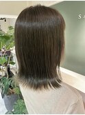 saraju ヒラノ　外ハネミディアムボブ　ベージュブラウン