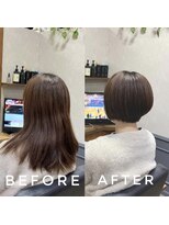 カミケン 清明店(kamiken.)&nbsp;スタイリングが楽！丸みかわいいショートボブ【カミケン清明店】