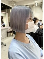 ユーフォリア エヌ 池袋サンシャイン通り店(Euphoria +n)&nbsp;10代20代/艶カラーで叶えるハイトーンボブ/水色カラー