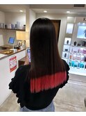 つや髪ロング×ハイトーンカラー×裾カラー×ビビットカラー
