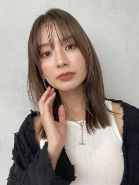 ノイ(noi) 顔周りレイヤーカットくびれヘアミルクティーベージュカラー