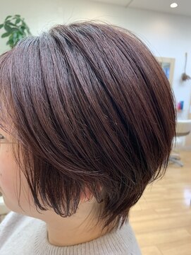 アメイジングヘアー 中沢店(AMAZING HAIR) 前上がりボブ/ひし形ショートボブ/ピンク/春カラー/艶髪/小顔