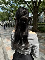 ゆるっとハーフアップお団子ハーフアップ夏