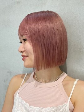 ニトバイアンキシム(nit by ahnkism) ボブミルクティーベージュブリーチダブルカラー堀江