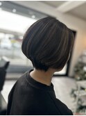 白髪ぼかしハイライトショート