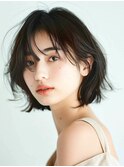 20代30代40代★大人黒髪くびれヘア外ハネボブ