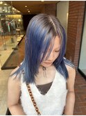 【大久保】ブリーチ1回でつくるブルールーツカラー