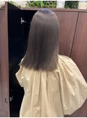 髪質改善メテオカラーグレージュベージュロブミディアム