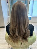 20代30代40代ハイライト透け感ブリーチロブヘアーアッシュ