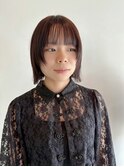 顔まわりレイヤー×切りっぱなしボブ