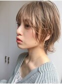【神田安優奈】ココアベージュな外ハネボブウルフ
