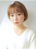 ナチュラルショートボブ_くびれミディイヤリングカラー_38279