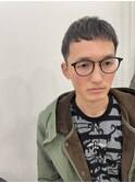 メンズベリーショート×ポイントパーマ