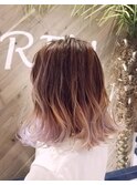 ゆるふわグラデーション/ホワイトピンク