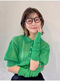 20代30代/薄め前髪/インナーカラーボブ/くびれヘア/ぶつ切りボブ