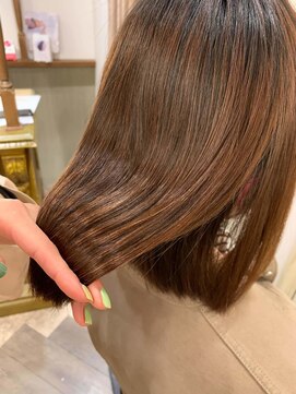 ニノット 武蔵小杉(○nino.) #美髪#エアリーロング#ピンクブラウン#切りっぱなしボブ