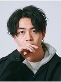 センターパート波巻きパーマスパイラルパーマツイストスパイラル