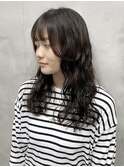 顔まわりレイヤー☆デジタルパーマでゆるふわウェーブヘア