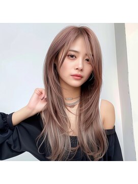 レヴ 草加店(LEV.) アンブレラカラーこなれミディイメチェンスタイル前髪カタログ