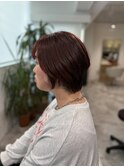 20代30代40代◎似合わせカットチェリーブラウンショートボブ