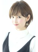 黒髪オリーブグレー小顔ココアベージュショートボブ