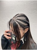 イベント前コーンロウヘアアレンジメンズブレイズエクステ