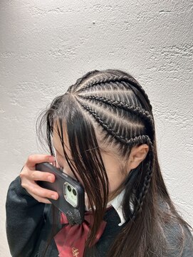 リエート 四条河原町(Lieto) イベント前コーンロウヘアアレンジメンズブレイズエクステ