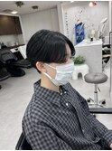 ブルーブラックカラー×センターパート