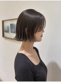 切りっぱなしボブ/外はね/顎ボブ/顔まわり