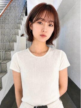 トリッカ シブヤ(TRICCA SHIBUYA) シースルーバング/前下がりボブ/外ハネボブ/ショコラブラウン