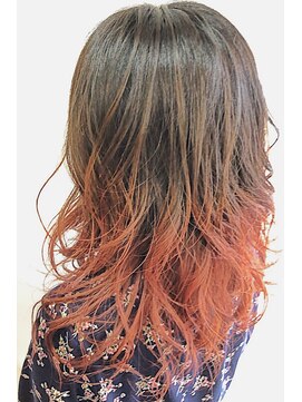 レセ 新松戸deux店(Laissez) グラデーションカラー×レッドオレンジ