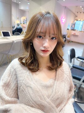 ルームバイシー 新宿(Loom. by Sea) くびれヘア/透明感カラー/ツヤ感カラー/ココアブラウン