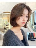 【修】20代30代40代◎透明感カラー×韓国切りぱなしボブ