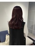 セミロング/1ブリーチ//チェリーバイオレット/ゆるっとコテ巻き