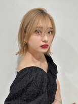 20代30代40代くびれボブミルクティーベージュハイトーンカラー