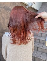 ヘアースペースブルーム プリュス 石橋店(HAIR SPACE BLOOM plus) オレンジカラー/ブリーチ無しダブルカラー/石橋阪大前