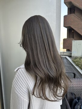 エアー 青山(AIR) ブリーチなしWカラー透明感グレージュカラー