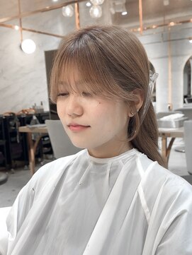 ロンド ブランシュ 錦糸町北口(Lond blanche) 前髪アンブレラカラーこなれミディイメチェンウェーブパーマ