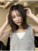 切りっぱなしロブ/くびれレイヤー/外ハネ/鎖骨ボブ/ミニウルフ