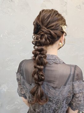 エフェ(effet) 中間ポニーの編み下ろし