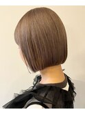 マロンベージュ/ショート/前髪/レイヤー/髪質改善/縮毛矯正/富山