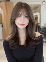 ハーシーバイアポロ 相模大野(HERSHE by apollo)&nbsp;xブリーチ/ホワイトグレージュ/レイヤーカット/チェリーブラウン