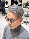 50代40代白髪ぼかしシルバーメッシュバレイヤージュ