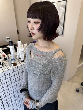 プリュム(plumu.) wine red／ワインレッド／レイヤーボブ／ボブレイヤー