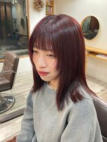 ラポール(Rapport) ダブルカラー(ワインレッド)/ミディアムヘアに顔まわりレイヤー